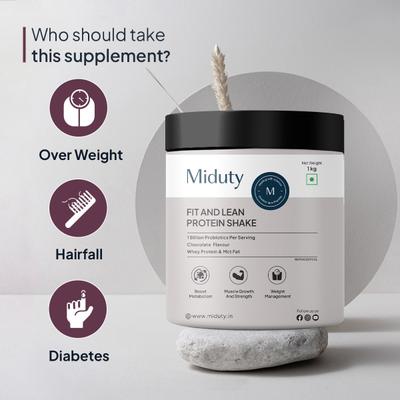 Miduty Fit And Lean Protein Shake Powder 1 Kg - Weight Loss