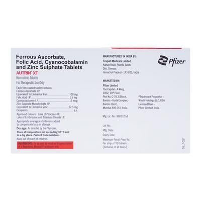 Autrin XT Tablet 10'S - Iron Supplement/Anaemia-Vma