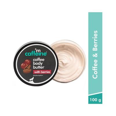 mCaffeine Coffee & Berries Body Butter with Shea Butter Deeply Moisturizes & Nourishes Dry Skin 100 gm - Body Butter