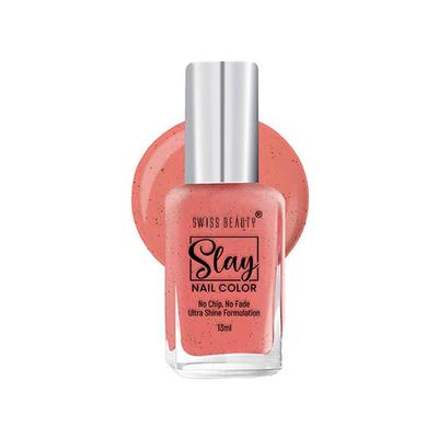 Swiss Beauty Slay Nail Color, Shade - Orange Crush 13 gm - Nail Polish