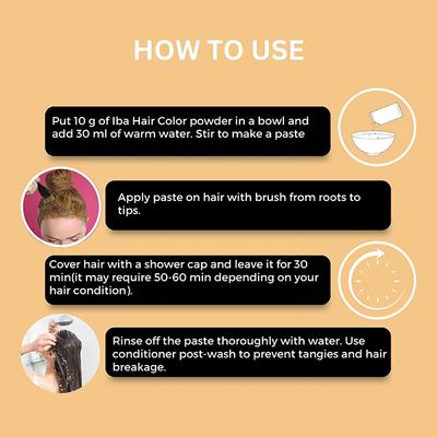 Iba Hair Colour Henna Based For Women , Dark Coal 70 gm - Henna