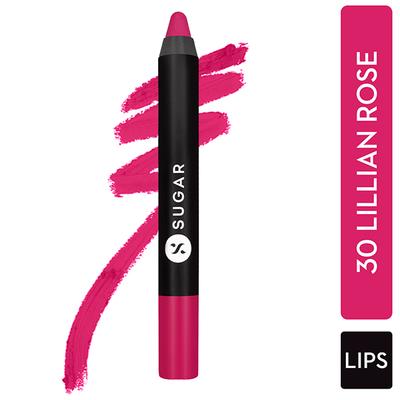 SUGAR Cosmetics Matte As Hell Crayon Lipstick - 30 Lillian Rose (Magenta) 2.8 gm - Lip Crayons