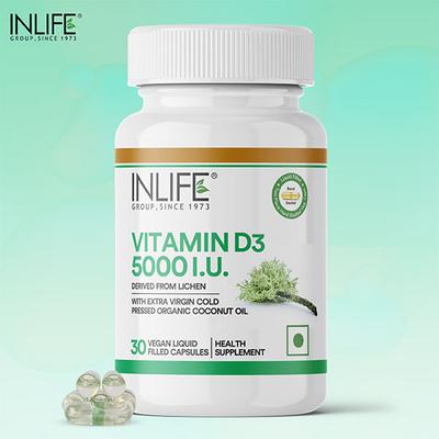 Inlife Vitamin D3 5000 IU Vegan Capsule 30's - Multi-Vitamins