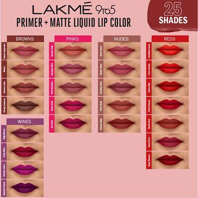 Lakme 9to5 P+M Liquid Lip Color MP4 Salmon Pink 4.2 ml - Liquid Lipsticks