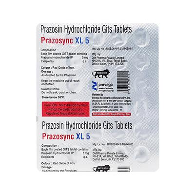 PRAZOSYNC XL 5 Tablet 30's - Hypertension-Oah