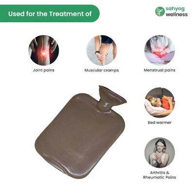 Sahyog Wellness Silicon Hot and Cold Water Bottle/Bag - Brown 1's - Hot Water Bags