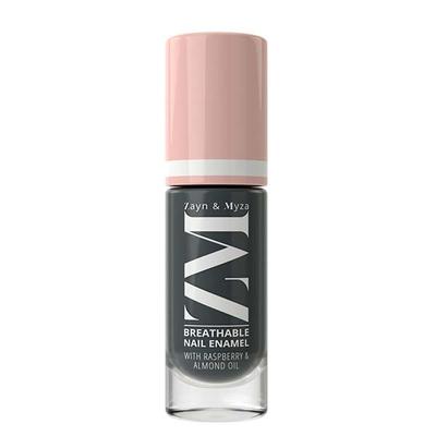 Zayn & Myza Breathable Nail Enamel With Raspberry & Almond Oil, Charcoal Smoothie 6 ml - Nail Polish