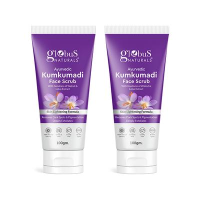 Globus Naturals Ayurvedic Kumkumadi Skin Lightening Face Scrub, 100gm each 2's - Scrubs & Exfoliants