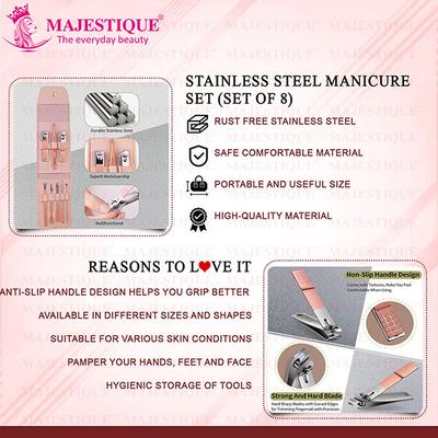 Majestique Manicure and Pedicure Set, Nail Clippers Kit and Cuticle Cleaning - Multicolor 1's - Body Scrubbers & Brushes