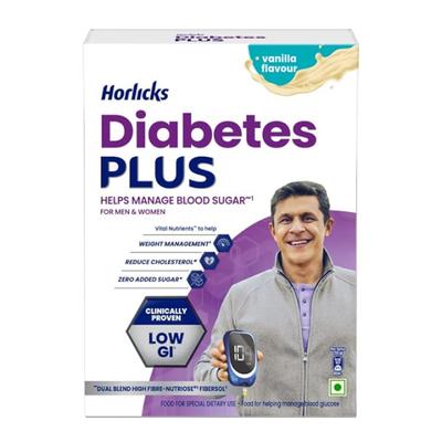 Horlicks Diabetes Plus Powder - Vanilla Flavour (Refill Pack) 400 g - Nutritional Supplement