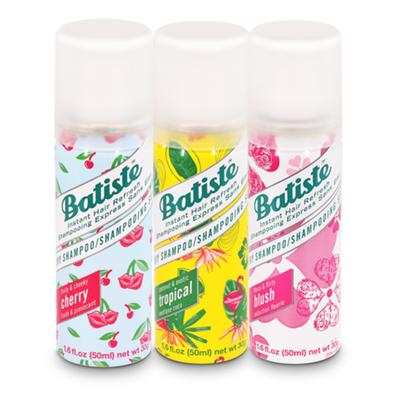 Batiste Dry Hair Shampoo - Coconut & Exotic Tropical 50 ml + Fruity & Cheeky Cherry 50 ml + Floral & Flirty Blush 50 ml - Dry Shampoos & Conditioners
