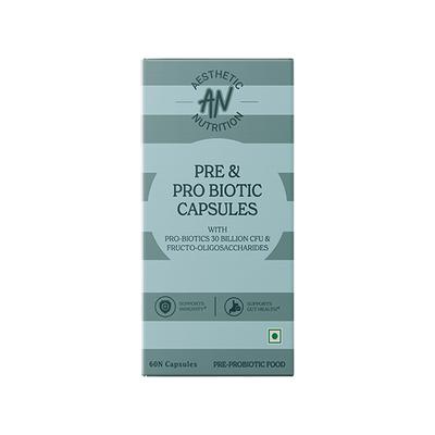Aesthetic Nutrition Pre and Probiotic Capsules With Fructo-Oligosaccharides, Bifidobacterium, And Streptococcus Thermophilus 60 Capsules 1's - Multi-Vitamins