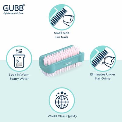 GUBB 2 In 1 Nail & Foot Cleaning Brush 70 gm - Manicure & Pedicure Kits