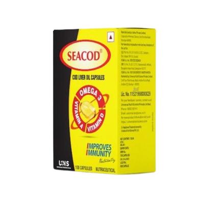 Seacod Cod Liver Oil Capsules 100's - Omega Fish Oil Fatty Acids
