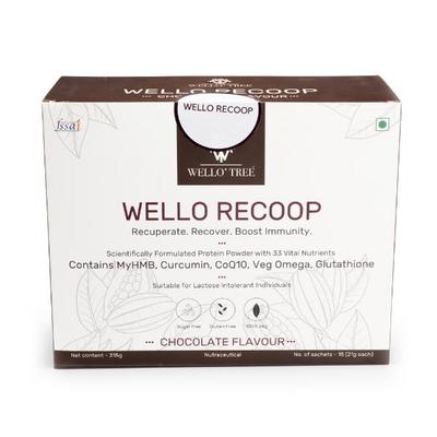WelloTree Wello Recoop Protein Powder - Chocolate Flavour (Pack Of 15 x 21g) 1's - Protein Drink