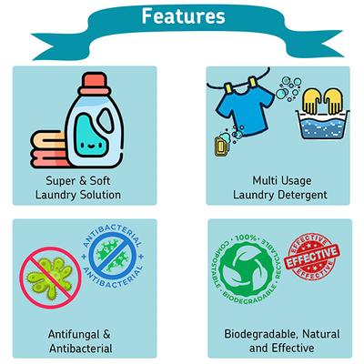 Tiffy & Toffee Baby Laundry Detergent 1 Litre (Buy 1 Get 1 Wipes Free) - Baby Detergents
