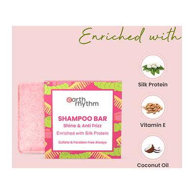 Earth Rhythm Silk Protein Shampoo Bar Cardboard Box 80 gm - Shampoos