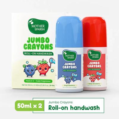 Mother Sparsh Mother Sparsh Jumbo Crayons Roll-on handwash (Pack Of 2 x 50ml) 1's - Baby Safety