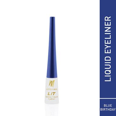 MyGlamm LIT Glossy Liquid Eyeliner-Blue Birthday 3.5 ml - Eyeliners