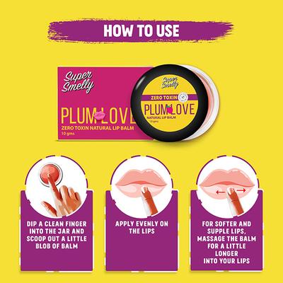 Super Smelly Plum Love Natural Lip Balm 10 gm - Lip Balms