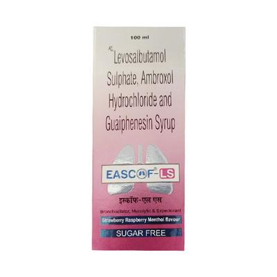 EASCOF LS Sugar Free Strawberry Raspberry Menthol Flavour Syrup 100ml - Cough And Cold-Cou