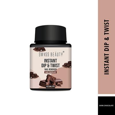 SWISS BEAUTY Instant Dip & Twist Nail Paint Remover (Dark Chocolate) 80 ml - Nail Polish