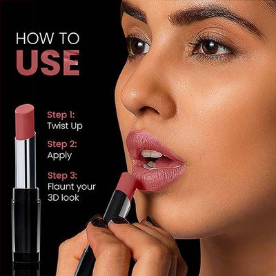 Lakme Unreal 3D Slim Bullet, Matte Finish, Pink Bloom, 3.6gm - Lipsticks