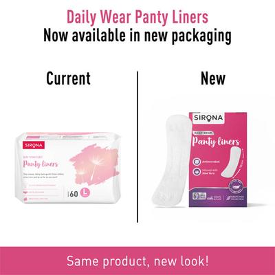 Sirona Daily Wear Cottony Soft Panty Liner (L) 60's - Panty Liners