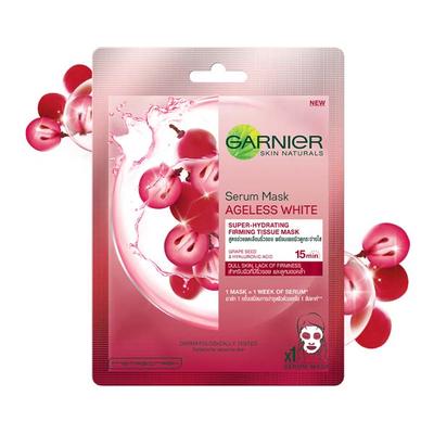 Garnier Skin Naturals, Ageless White, Face Serum Sheet Mask (Red) 28 gm - Sheet Masks
