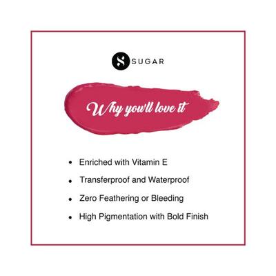 Sugar Cosmetics Smudge Me Not Liquid Mini Lipstick 43 Hot Shot 1.1 ml - Liquid Lipsticks