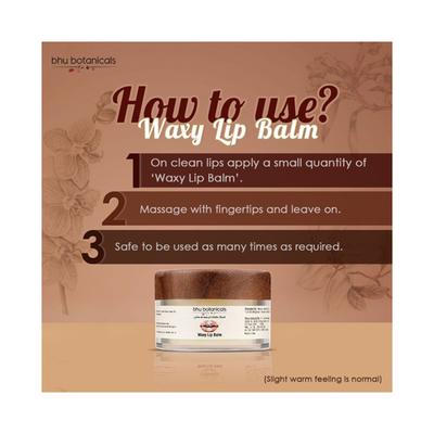 bhu botanicals Waxy Lip Balm with Beeswax Avocado Oil and Shea Butter 15 gm - Lip Balms