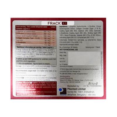 FRACK XT NUTRACEUTICAL Tablet 15's