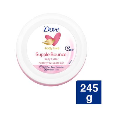 Dove Body Love Supple Bounce Body Butter Healthy & Supple Skin with Plant Based Moisturiser 48 Hr Paraben Free 245gm - Body Butter