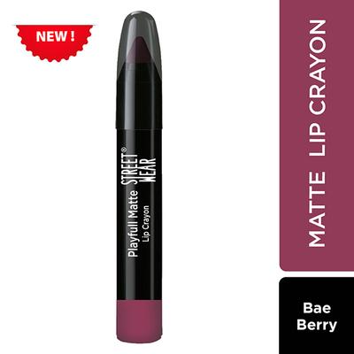 Street Wear Playfull Matte Lip Crayon - Bae Berry 2.9 gm - Lip Crayons