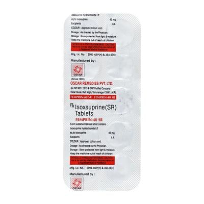 FEMPRIN 40 SR Tablet 10's - Peripheral Hypertension-Per