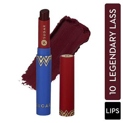 SUGAR Cosmetics X Wonder Woman Creamy Matte Lipstick - 10 Legendary Lass 2 gm - Lipsticks
