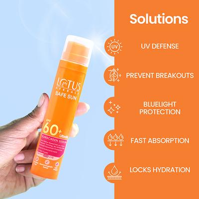 Lotus Herbals UltraRX Sunscreen serum SPF 60+ PA++++, All Skin Types, Dermatologically Tested 50 gm - Body Sunscreen