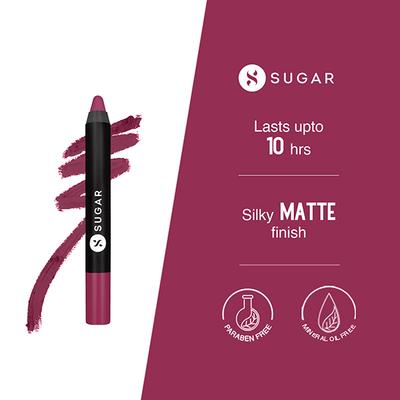 Sugar Cosmetics Matte As Hell Crayon Lipstick 32 Miss Rosa 2.5 gm - Lip Crayons
