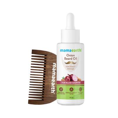 Mamaearth Onion Beard Oil for Growing Beard faster with Onion & Redensyl For Beard Growth 30 ml - Beard Oil