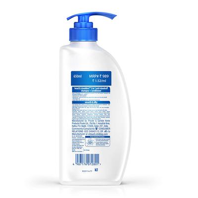 Head and Shoulders 2-In-1 Smooth and Silky Anti Dandruff Shampoo + Conditioner 650ml - Shampoos