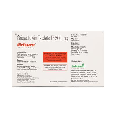 GRISURE Tablet 10's - Fungal Infections-Anf