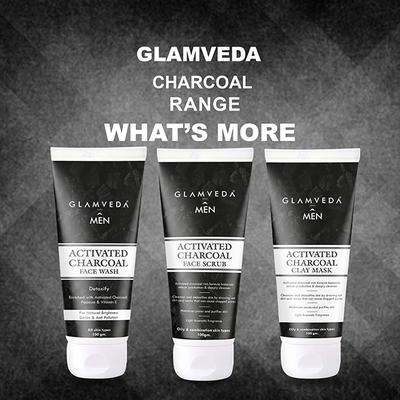Glamveda Men Activated Charcoal Detox Face WashFor Blackhead Removal 100 ml - Face Wash & Cleansers