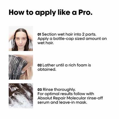 L'Oreal Professionnel Absolut Repair Molecular Sulfate-Free Deep Repairing Shampoo for Damaged Hair 300 ml - Shampoos