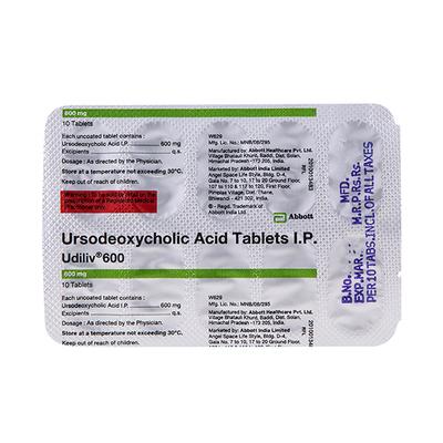 Udiliv 600mg Tablet 10'S - Cholelithiasis/Gall Stones