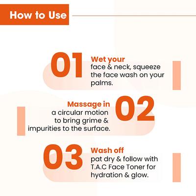 Tac - The Ayurveda Co Vitamin C Face Wash with Orange and Rosehip 50 ml - Face Wash & Cleansers