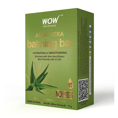 WOW Skin Science Aloe Vera Bathing Soap - Skin-Friendly with 5.5 pH 75 gm - Soaps