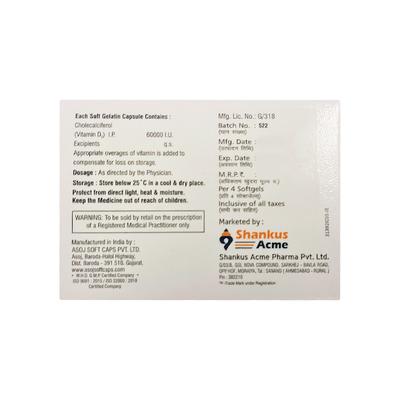 OSTEE D3 Soft Gelatin Capsule 4's - Supplements-Vit