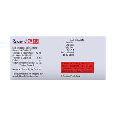 ROSUVAS CV 10mg Tablet 10's - High Cholesterol-Dys