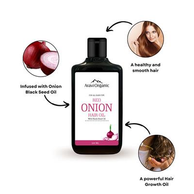 Aravi Organic Hair Growth Hair Oil with Onion Oil 200 ml - Hair Oils