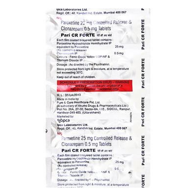 PARI CR FORTE Tablet 15's - Depression-Ant